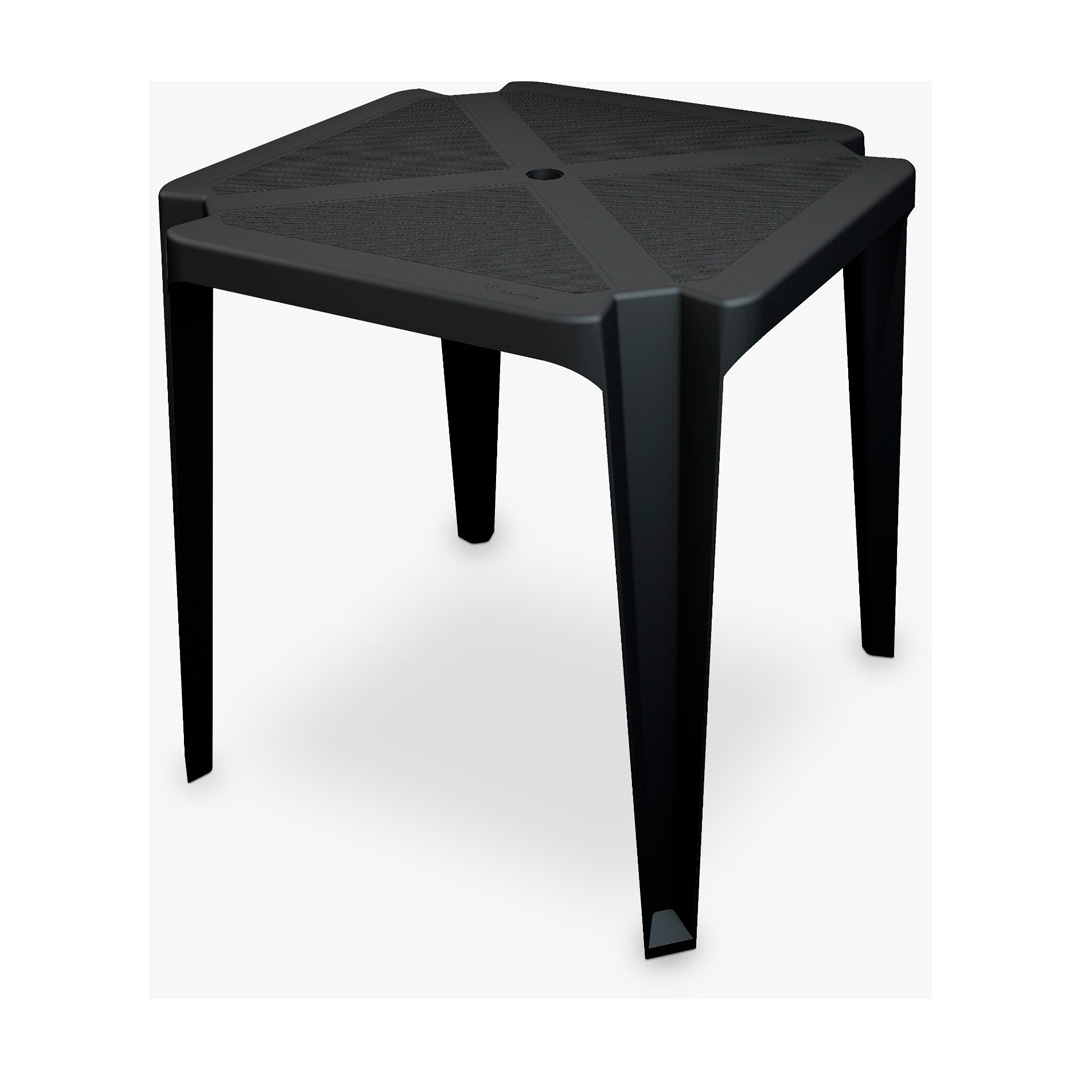 Mesa Quadrada Preta em Polipropileno