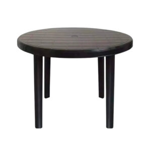 Mesa Redonda Preta Desmontável em Polipropileno