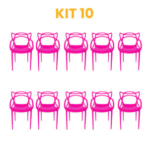 Kit - 10 Cadeiras Allegra Rosa