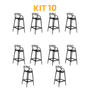 Kit 10 - Banqueta Allegra Preta