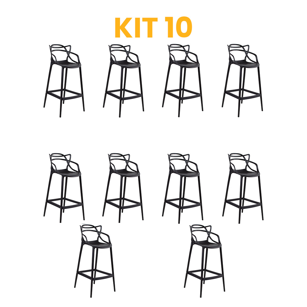 Kit 10 - Banqueta Allegra Preta