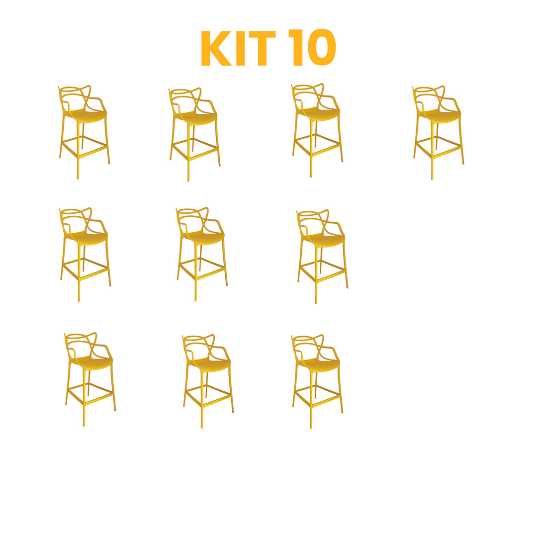 Kit 10 - Banqueta Allegra Amarela