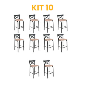 Kit 10 - Banqueta Paris Caramelo