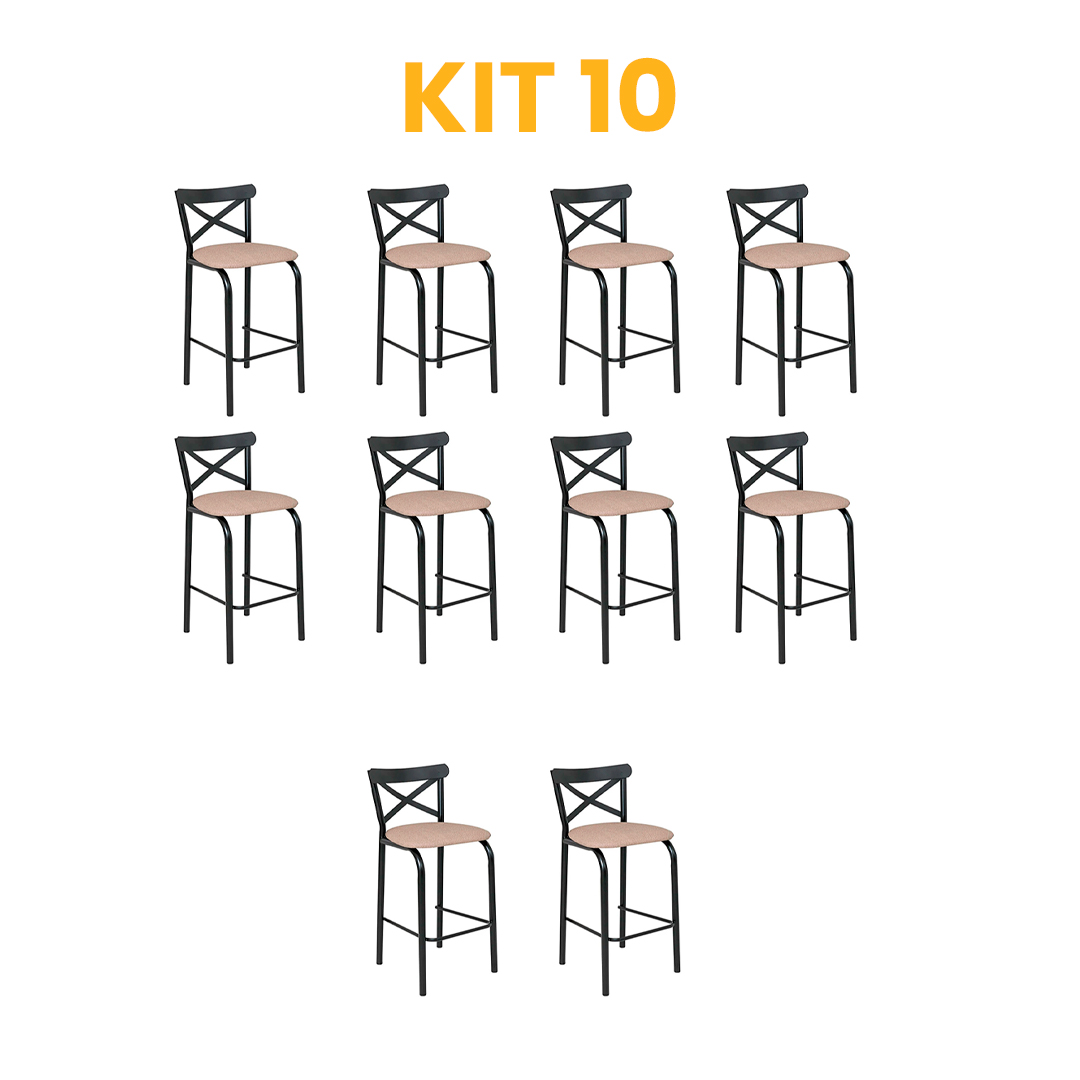 Kit 10 - Banqueta Paris Caramelo