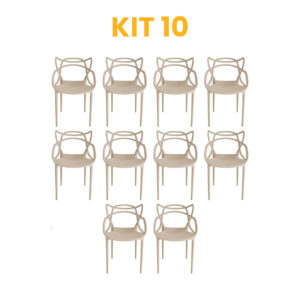 Kit - 10 Cadeiras Allegra Nude
