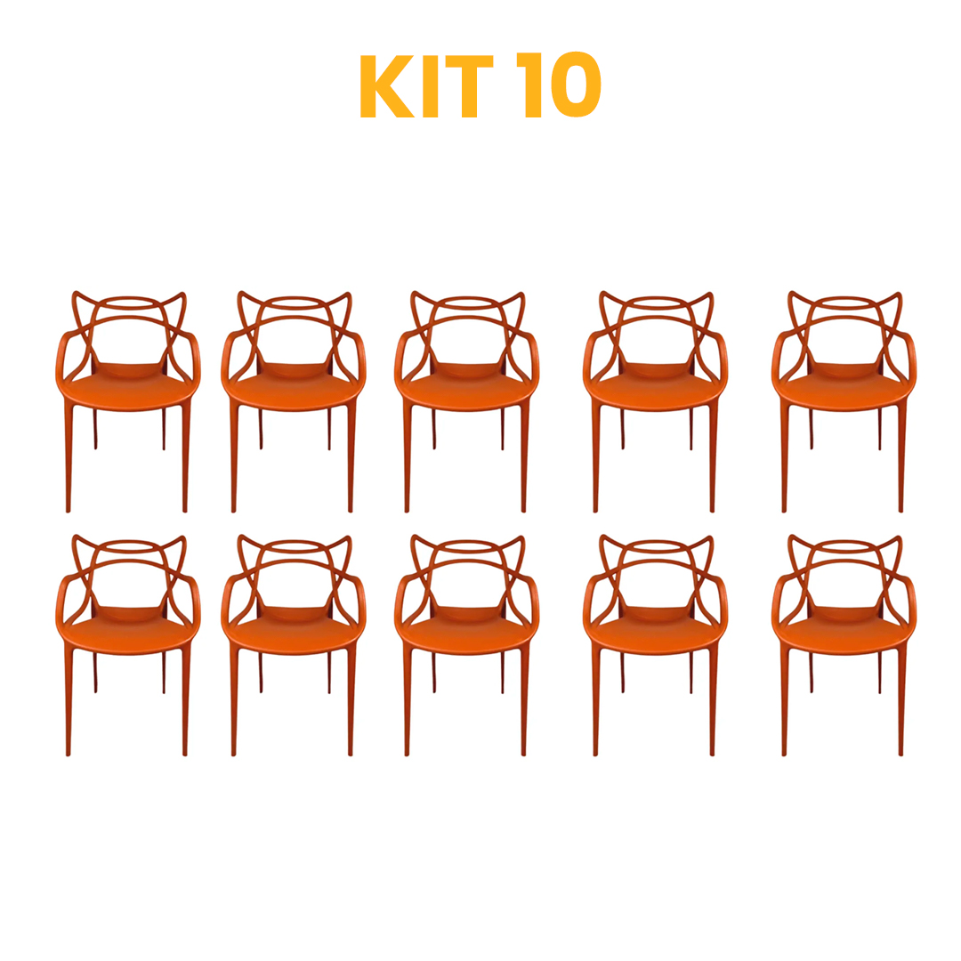 Kit - 10 Cadeiras Allegra Terracota