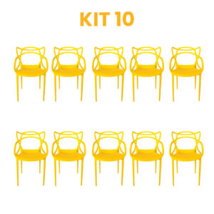 Kit - 10 Cadeiras Allegra Amarela