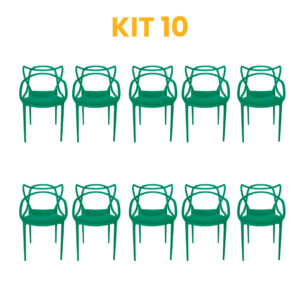 Kit - 10 Cadeiras Allegra Verde