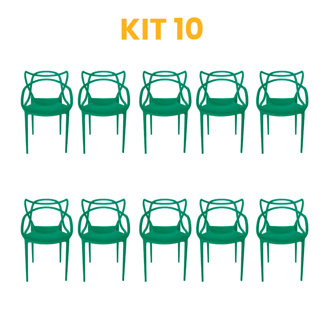 Kit - 10 Cadeiras Allegra Verde