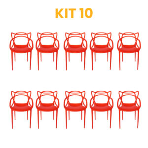 Kit - 10 Cadeiras Allegra Vermelha