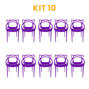 Kit - 10 Cadeiras Allegra Roxa