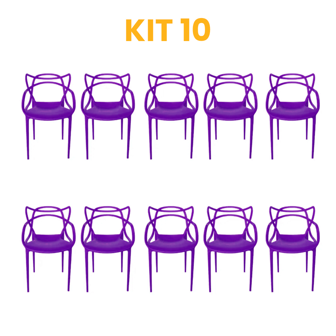 Kit - 10 Cadeiras Allegra Roxa