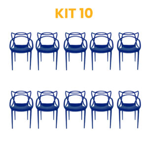 Kit - 10 Cadeiras Allegra Azul Bic