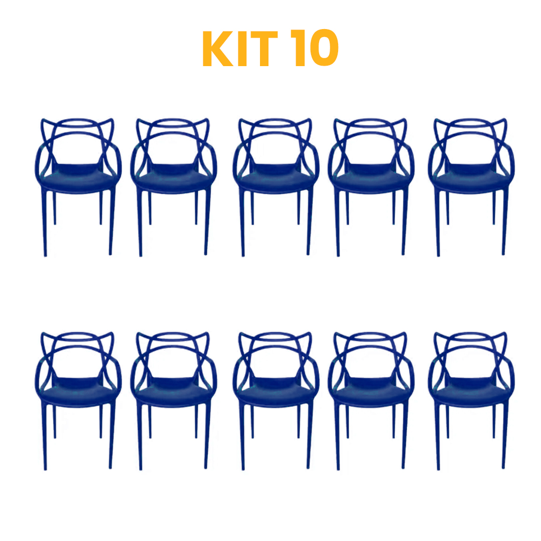 Kit - 10 Cadeiras Allegra Azul Bic