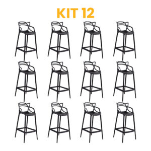 Kit 12 - Banqueta Allegra Preta