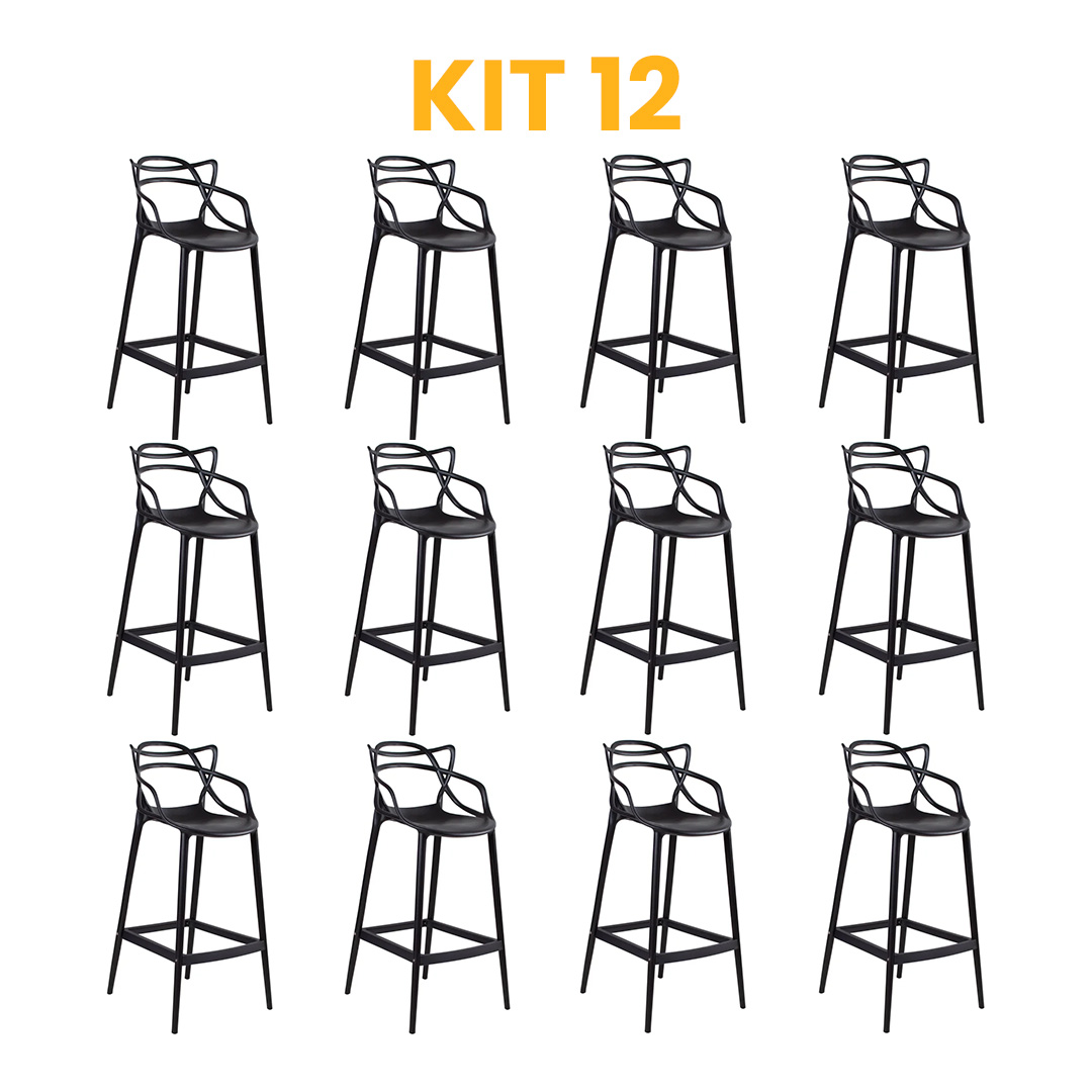 Kit 12 - Banqueta Allegra Preta