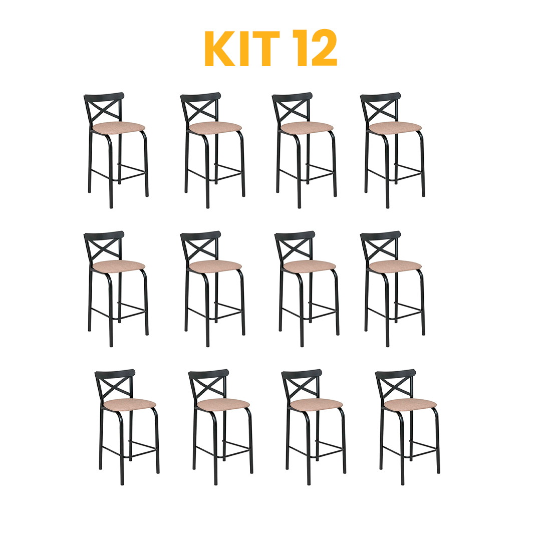 Kit 12 - Banqueta Paris Caramelo