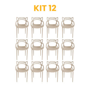 Kit - 12 Cadeiras Allegra Nude