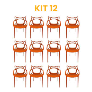 Kit - 12 Cadeiras Allegra Terracota