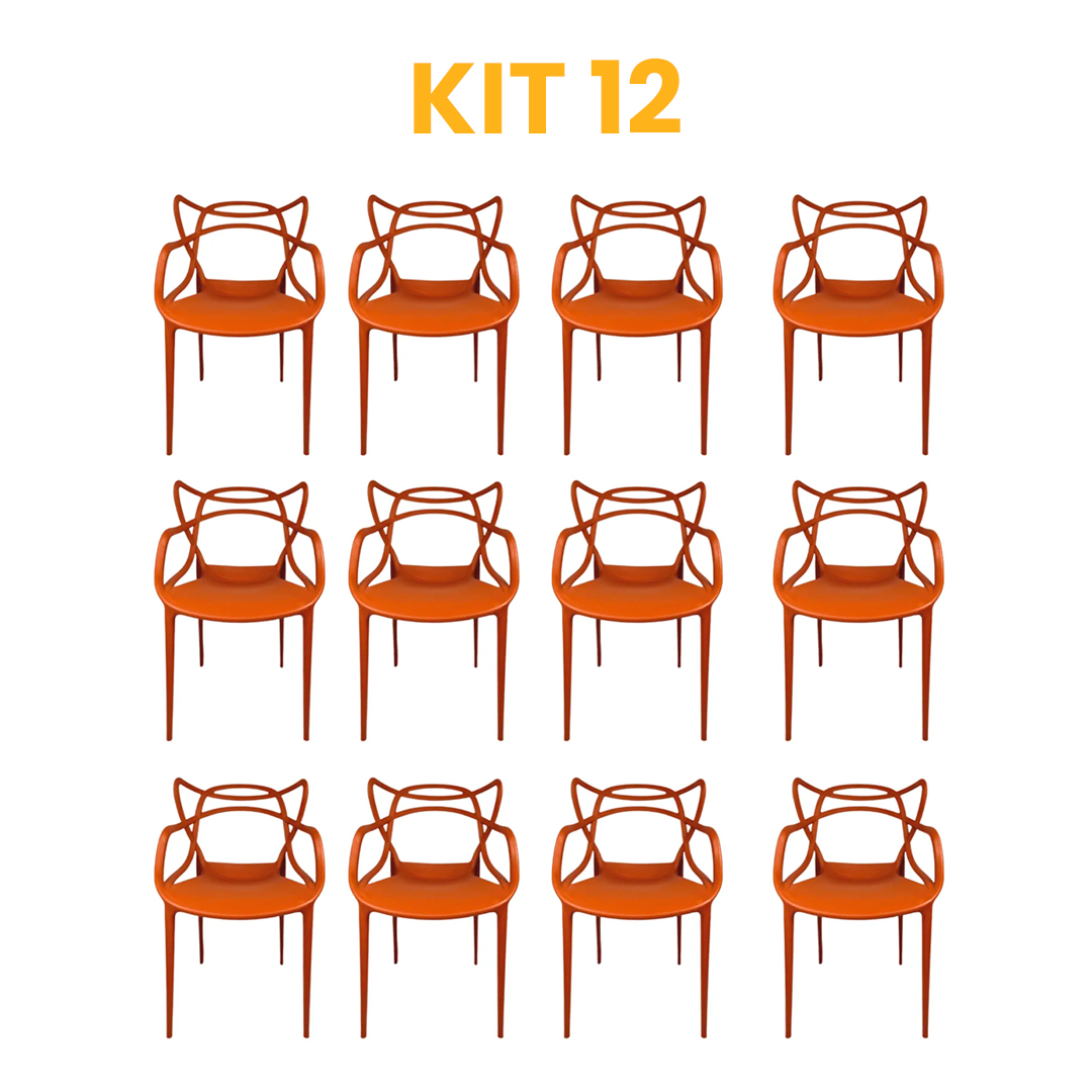 Kit - 12 Cadeiras Allegra Terracota