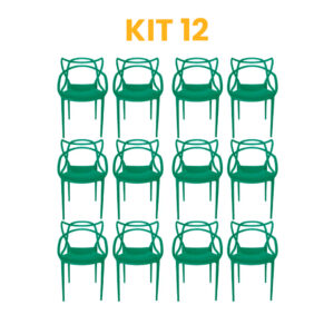 Kit - 12 Cadeiras Allegra Verde