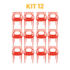 Kit - 12 Cadeiras Allegra Vermelha