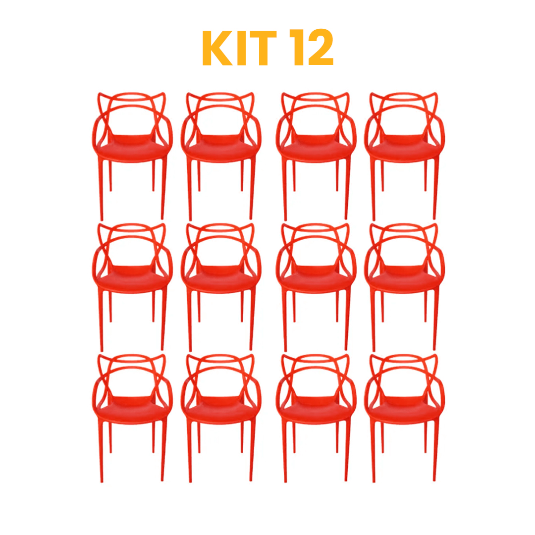 Kit - 12 Cadeiras Allegra Vermelha