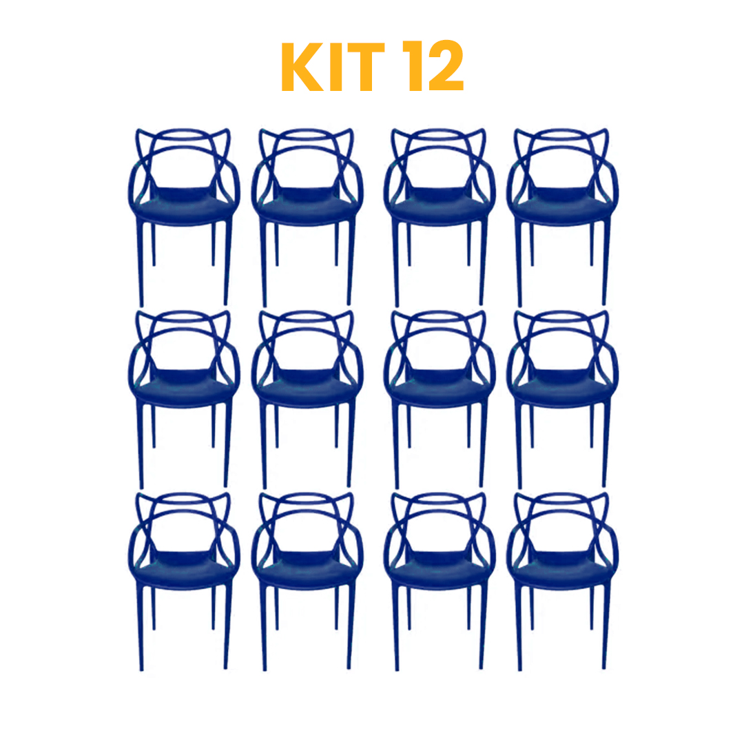 Kit - 12 Cadeiras Allegra Azul Bic