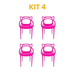 Kit - 4 Cadeiras Allegra Rosa