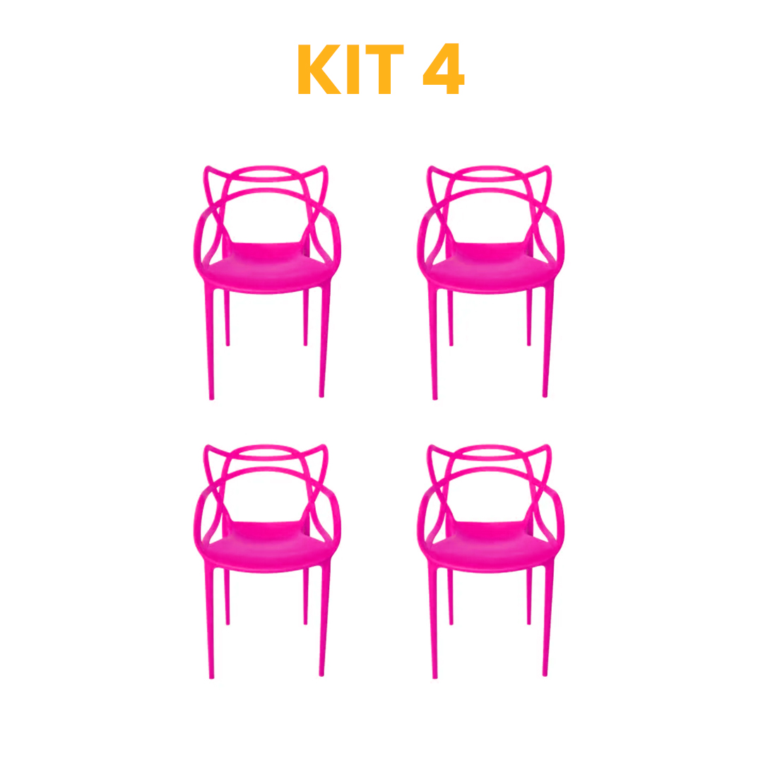 Kit - 4 Cadeiras Allegra Rosa
