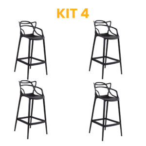 Kit 4 - Banqueta Allegra Preta