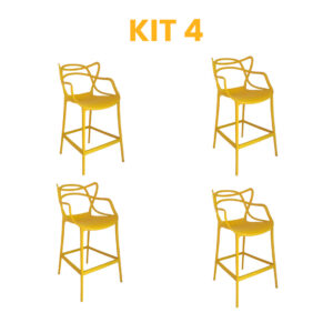 Kit 4 - Banqueta Allegra Amarela