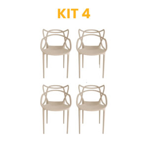 Kit - 4 Cadeiras Allegra Nude