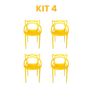 Kit - 4 Cadeiras Allegra Amarela