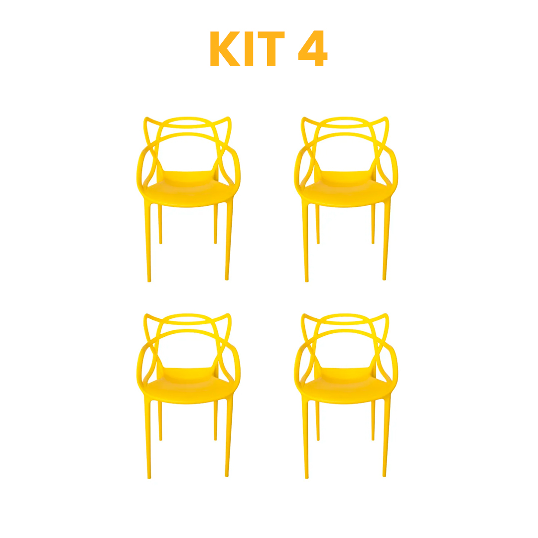 Kit - 4 Cadeiras Allegra Amarela