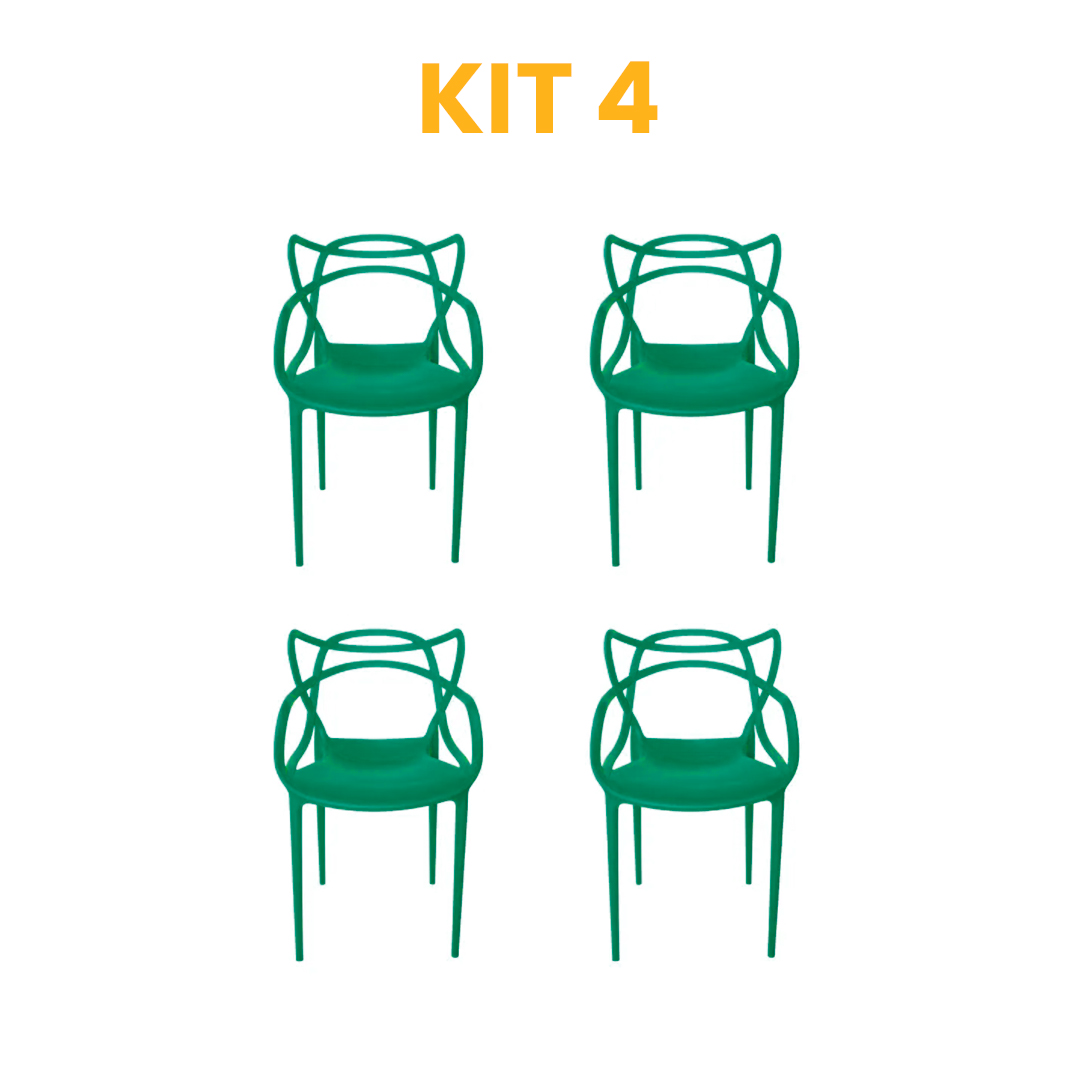 Kit - 4 Cadeiras Allegra Verde