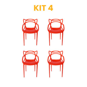 Kit - 4 Cadeiras Allegra Vermelha