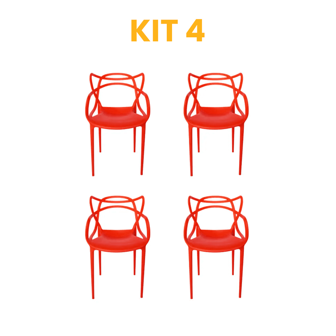 Kit - 4 Cadeiras Allegra Vermelha