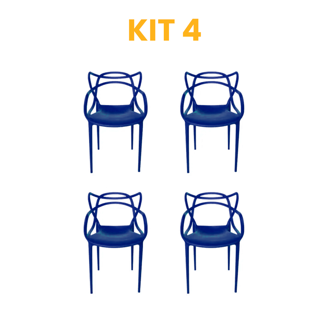 Kit - 4 Cadeiras Allegra Azul Bic