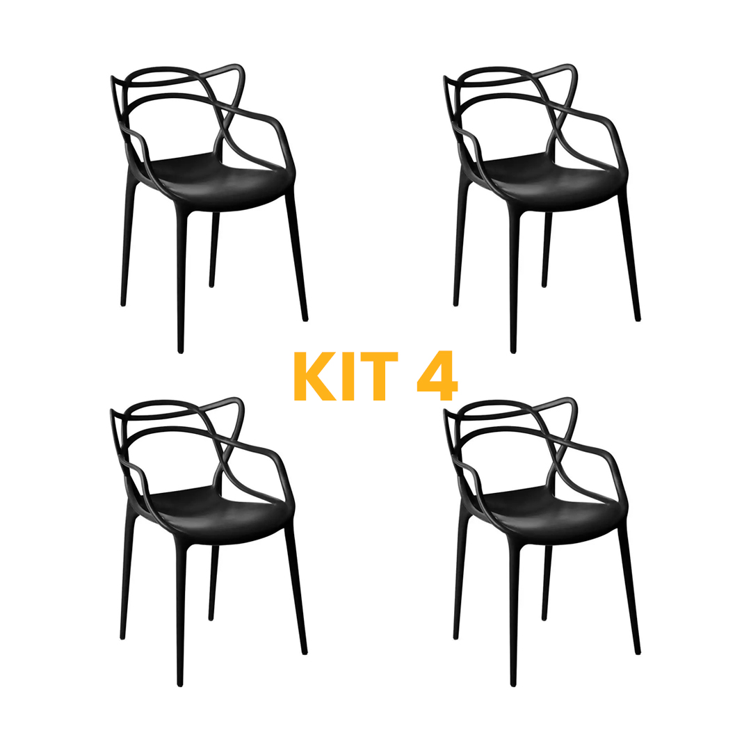 Kit - 4 Cadeiras Allegra Preta