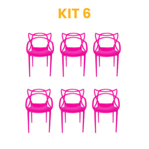 Kit - 6 Cadeiras Allegra Rosa