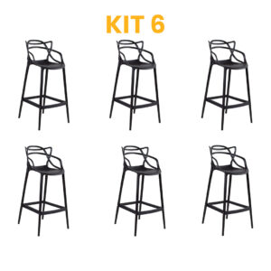 Kit 6 - Banqueta Allegra Preta