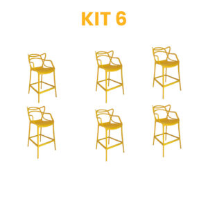 Kit 6 - Banqueta Allegra Amarela