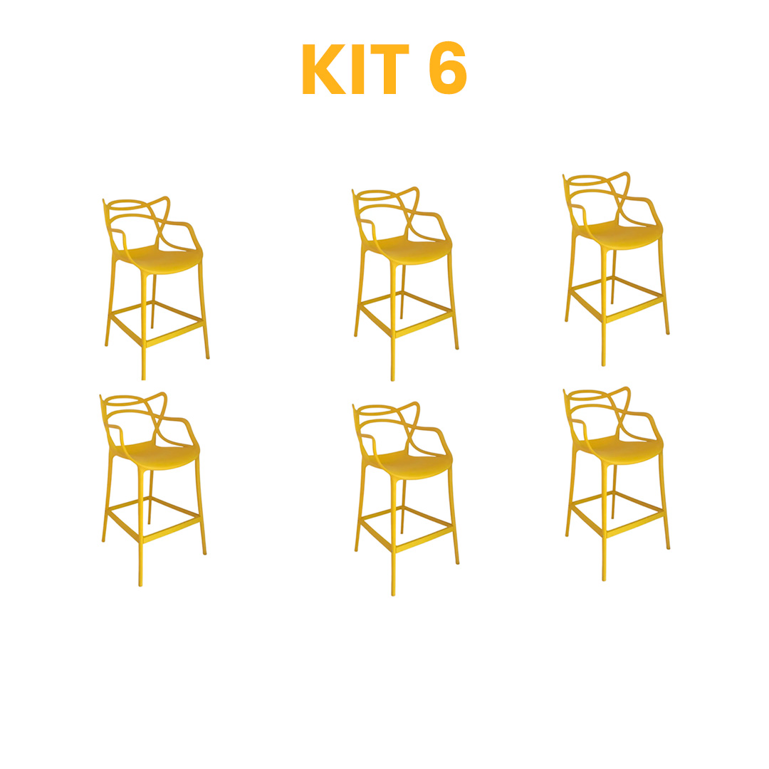Kit 6 - Banqueta Allegra Amarela