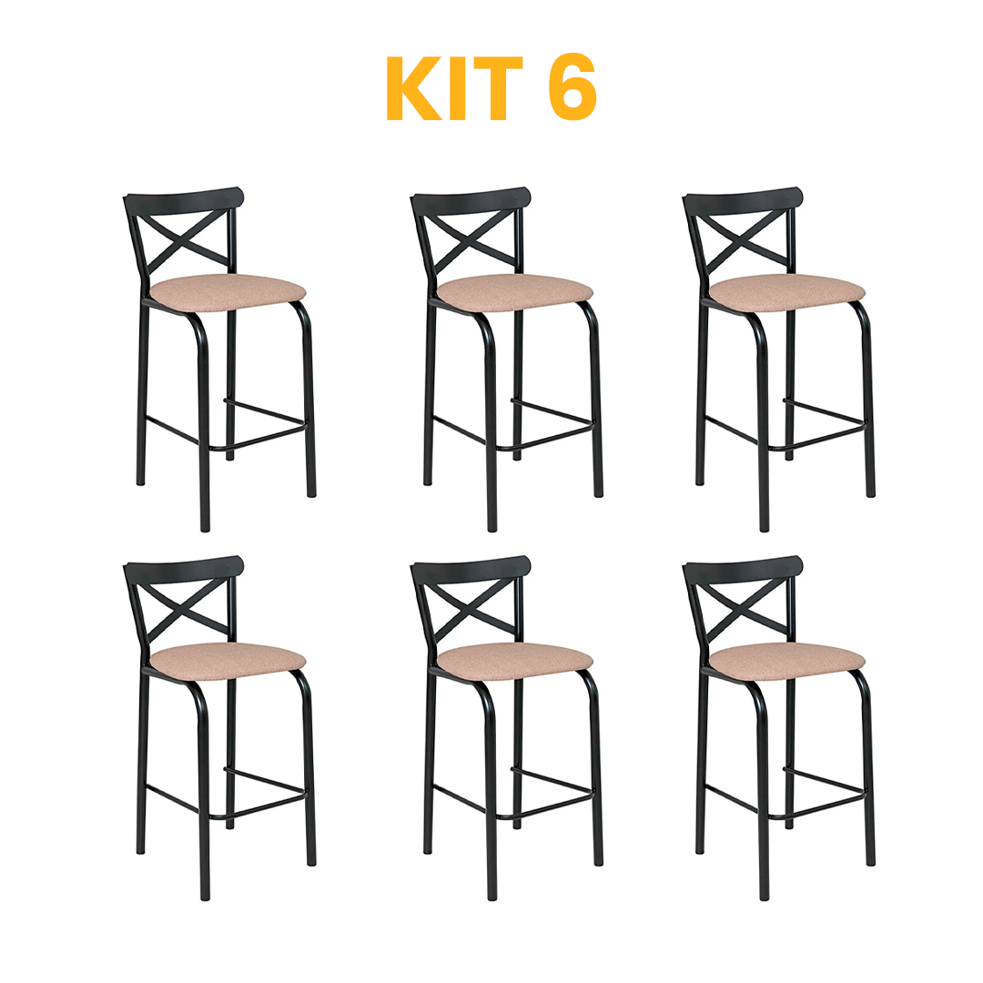 Kit 6 - Banqueta Paris Caramelo