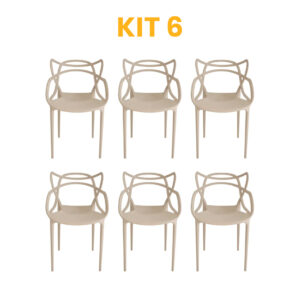 Kit - 6 Cadeiras Allegra Nude