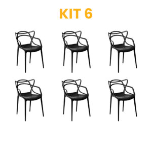 Kit - 6 Cadeiras Allegra Preta
