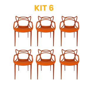 Kit - 6 Cadeiras Allegra Terracota