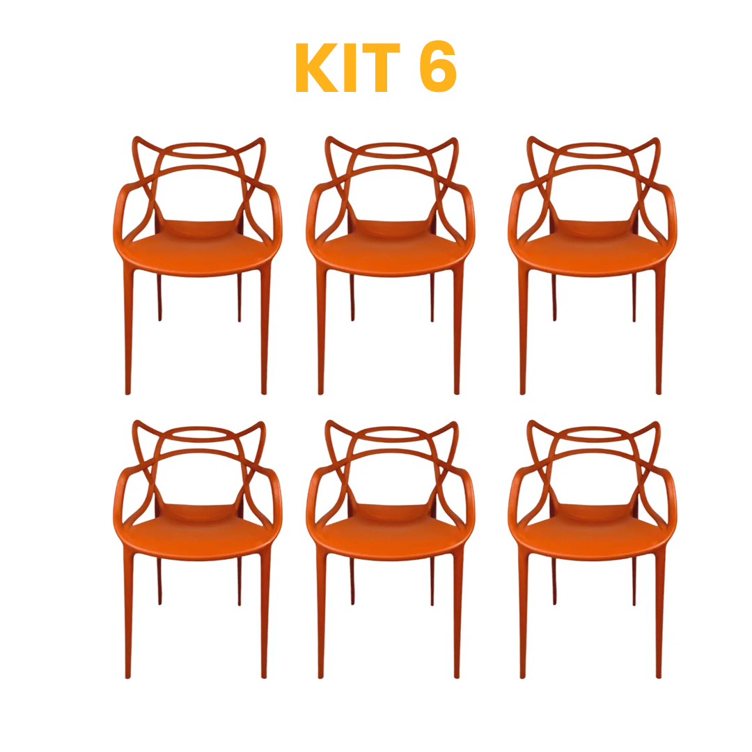 Kit - 6 Cadeiras Allegra Terracota