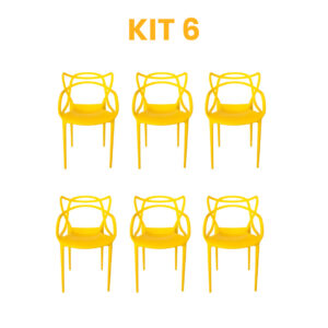 Kit - 6 Cadeiras Allegra Amarela